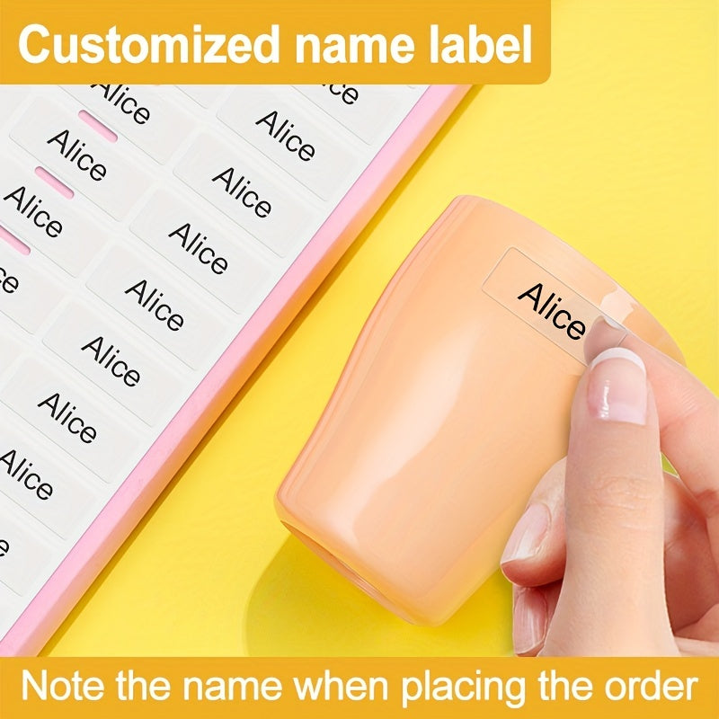 240pcs Customized Transparent Name Sticker Customized Cute Cartoon Stickers MEDIUM Size 1.18x0.43inch Personalized Waterproof Labels students Stationery School Tag