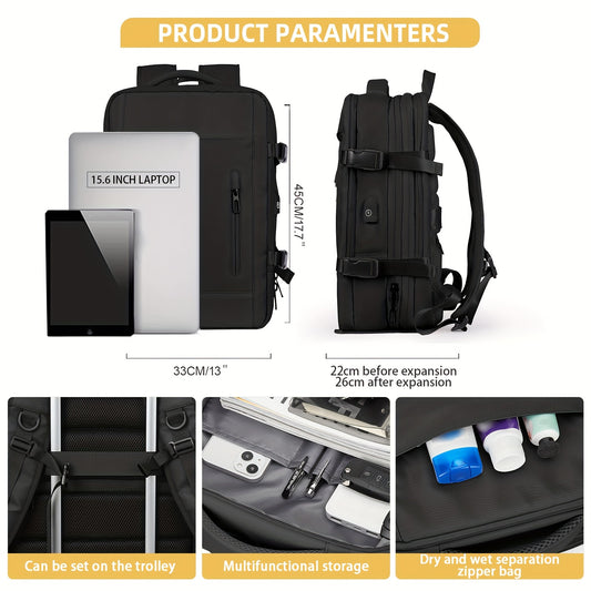 1pc Men's Travel Backpack, Short-distance Business Trip Bag, Lightweight Large Capacity Computer Backpack, Nylon Luggage Bag