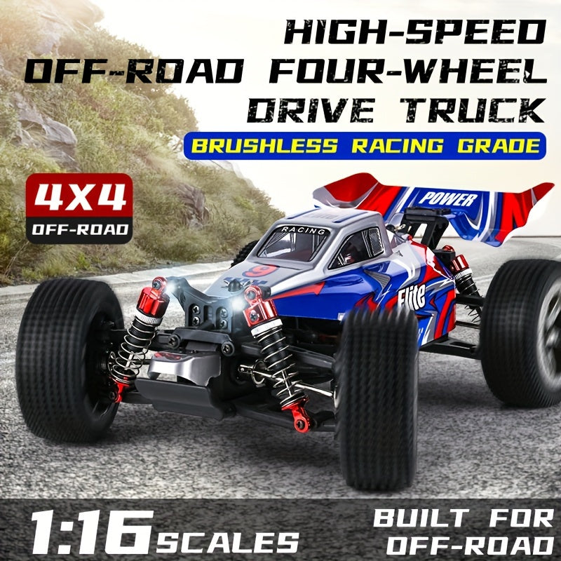 4WD 1:16 Remote Control Car .70KM\u002FH High-Speed Brushless Motor Metal Transmission Racing Car Monster Truck,Christmas Gift