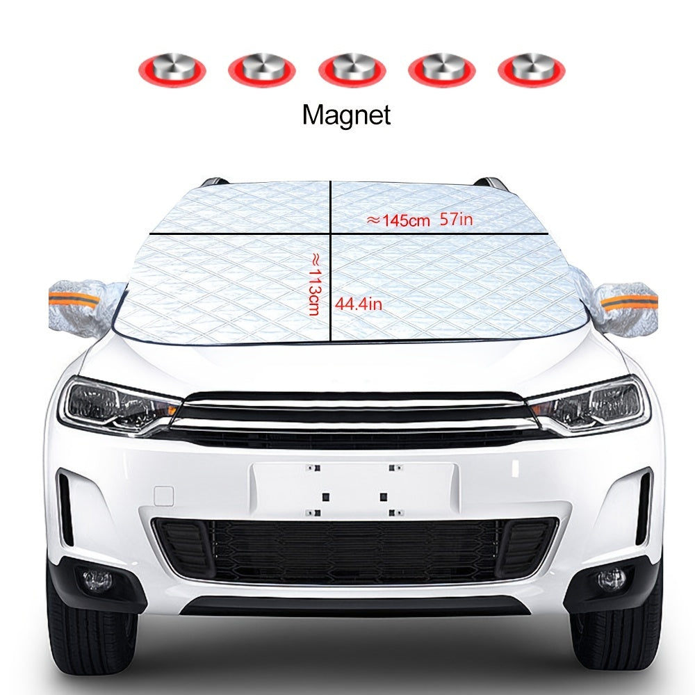 ¡Proteja su coche de todas las condiciones climáticas con esta cubierta impermeable, resistente a los rayos UV y a la nieve incorporada de succión magnética!