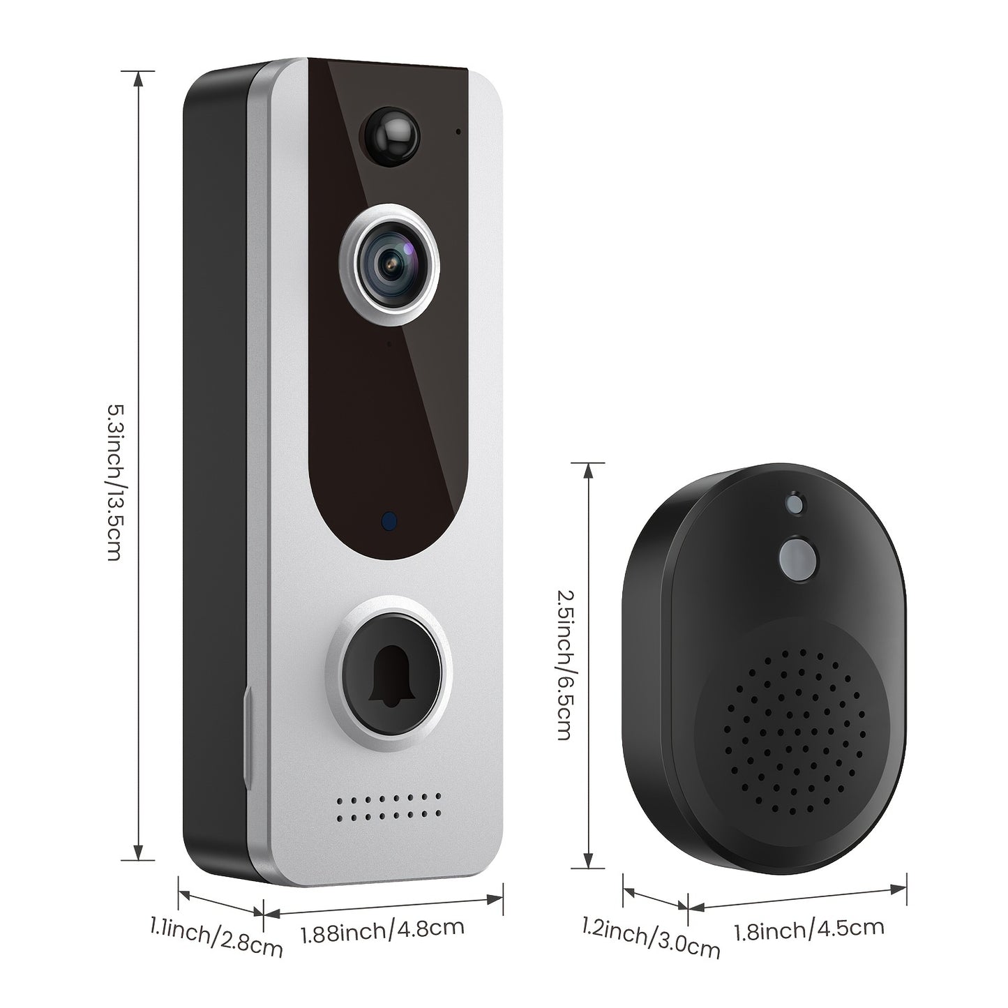 Smart Video Doorbell Camera, Wireless Camera Doorbell With Human Detection, Cloud Storage, HD Live Image, 2-Way Audio, Night Vision, Weather Resistance, 2.4GHz WiFi Only, Battery Powered Door Camera For Home Security System, IP Outdoor Camera Doorbell