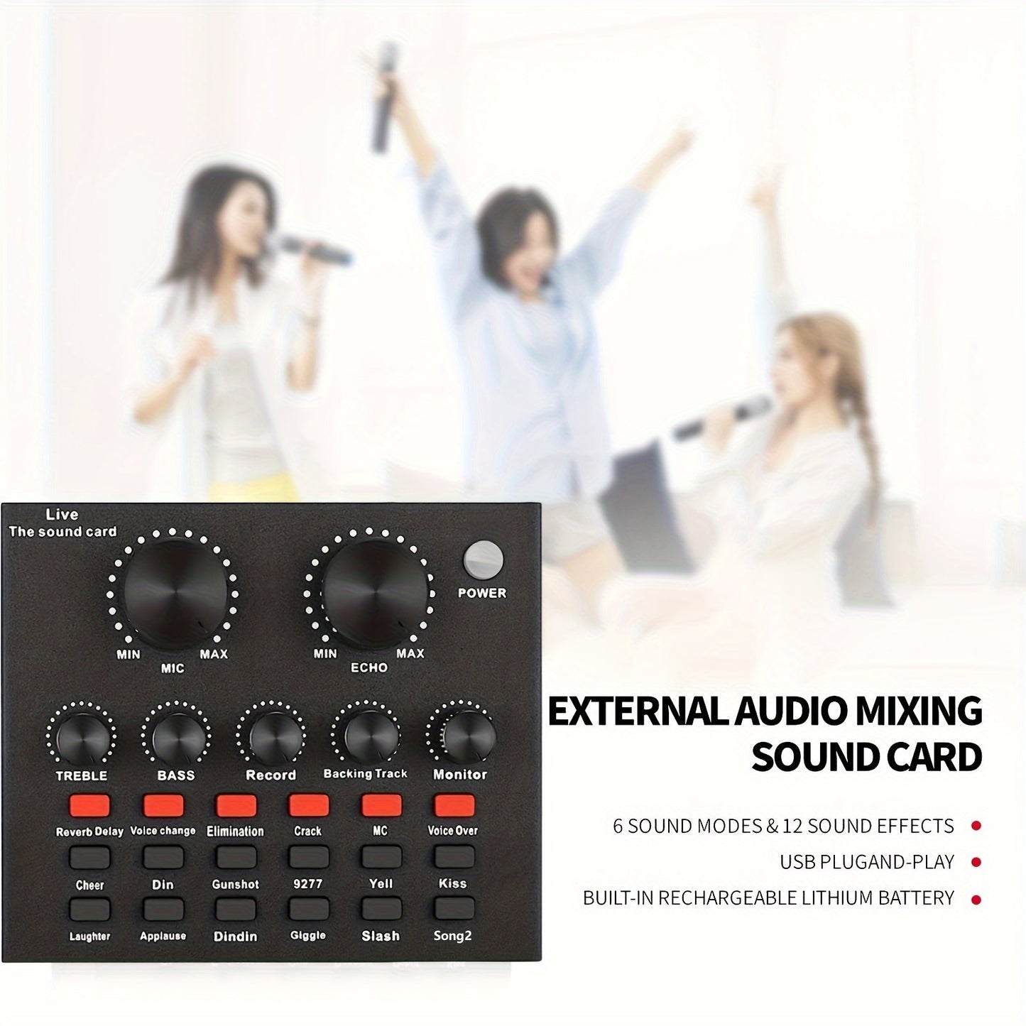 Podcast Equipment Bundle, With BM800 Podcast Microphone And V8 Sound Card, Voice Changer - Audio Interface -Perfect For Recording, Singing, Streaming And Gaming