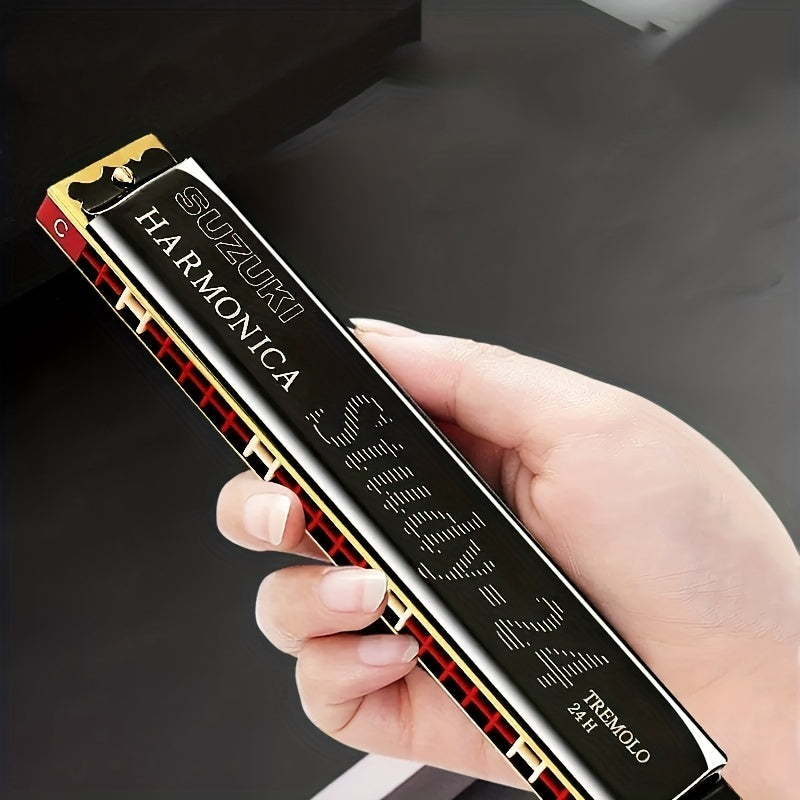 24-Hole Harmonica: Professional Performance Level for Adult Beginners, Children, & Students