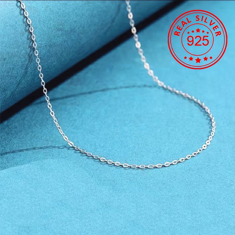 925 Sterling Silver Simple Clavicle Chain Necklace Hypoallergenic Minimalist Style Necklace For Women Girls Daily Wear