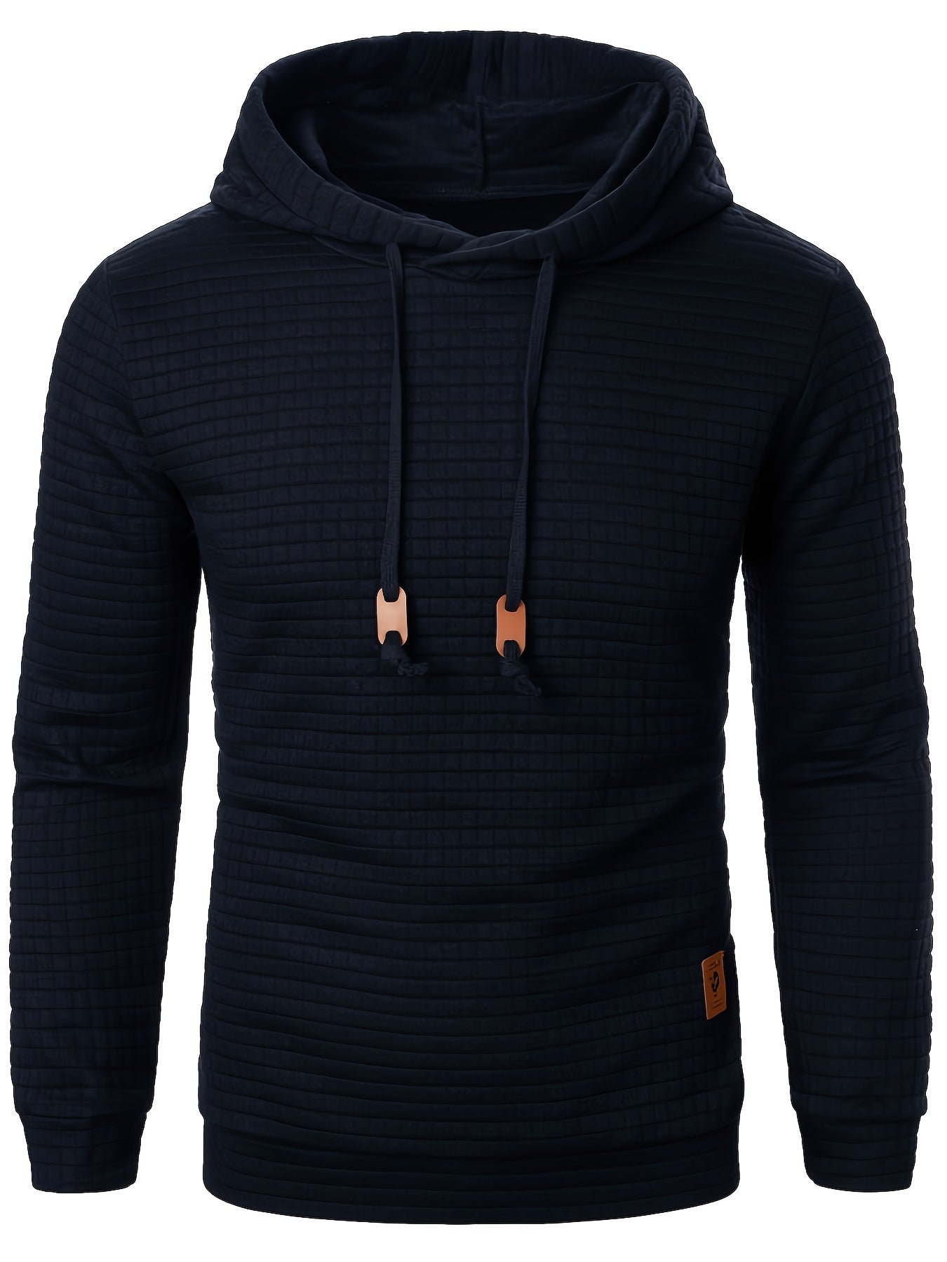 Herbst und Winter Herren lässig bequeme Waffel lang ärmel iger Hoodie, Sport-Kapuzen pullover für Herren mit Kordel zug