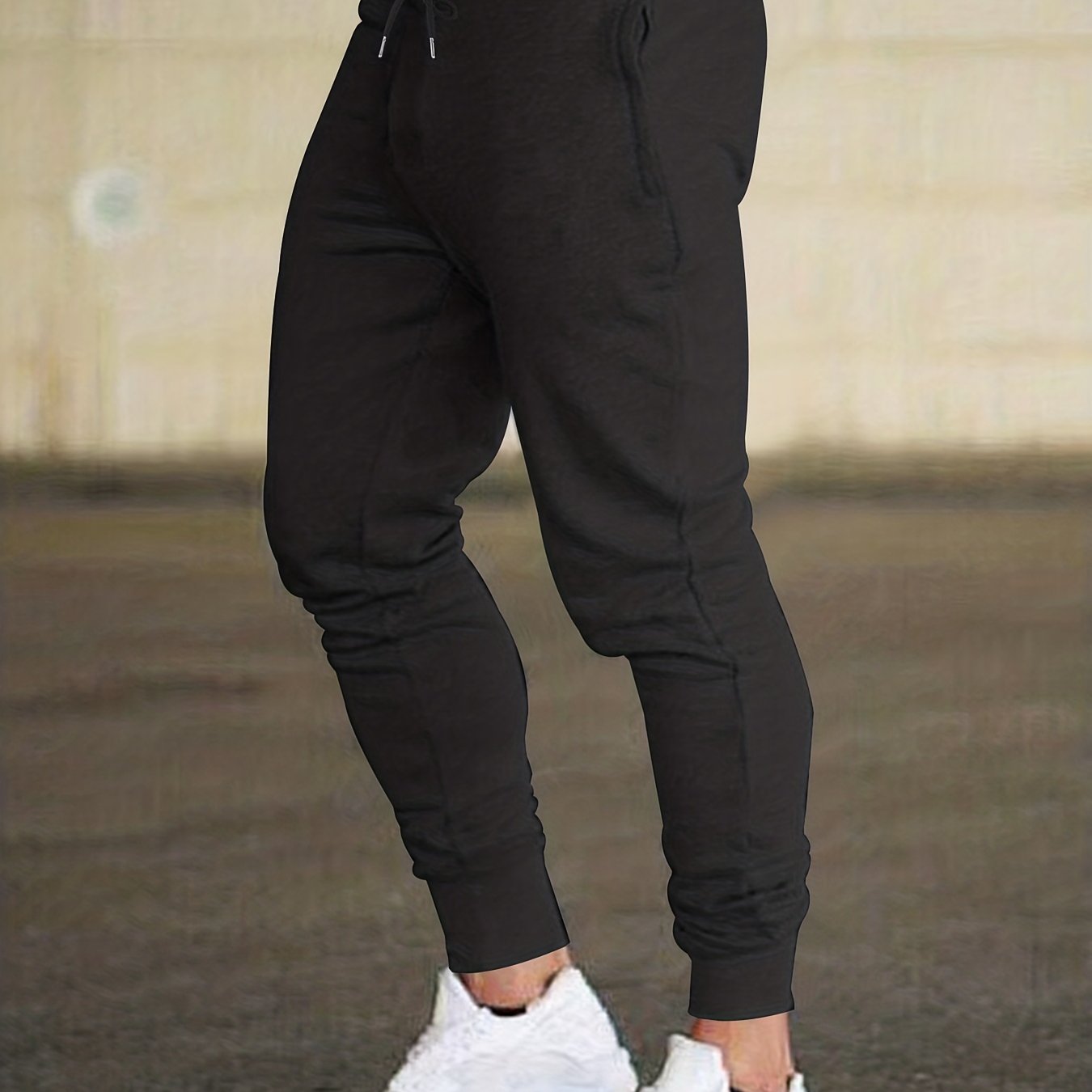 Joggers design classique, hommes décontracté taille extensible cordon mince pantalons de sport pantalons de survêtement pour le printemps été