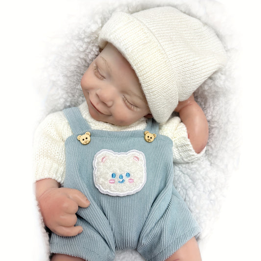 16.54inch Soft Platinum Solid Silicone Bebe Reborn Boy With Artist Oil Painted Skin Handmade Lifelike Smile Reborn Baby Boy Can Bath Newborn Baby Toy For Christmas's Gift