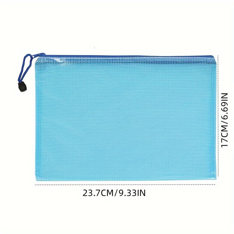 100 mesh zipper bag, plastic zipper bag A5, multi-functional waterproof file bag for office supplies, school storage, travel accessories, bills