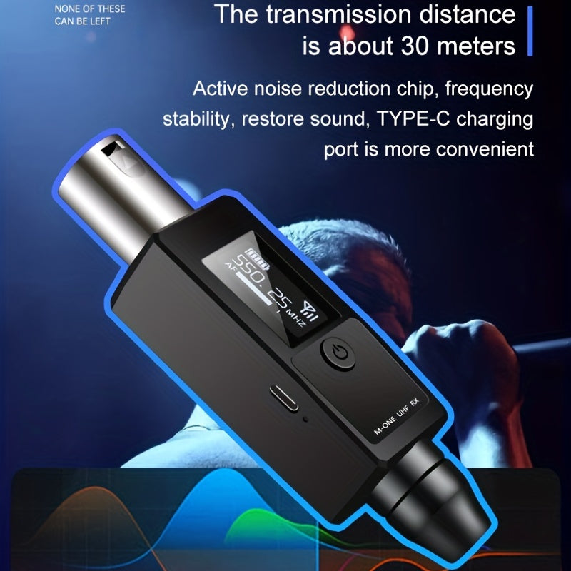 Wireless Microphone Transmitter Receiver Is Plugged Into The XLR Microphone Wireless System, Suitable For 48V Condenser Microphone, Moving Coil Microphone, Audio Mixer, Guitar Amplification Speaker