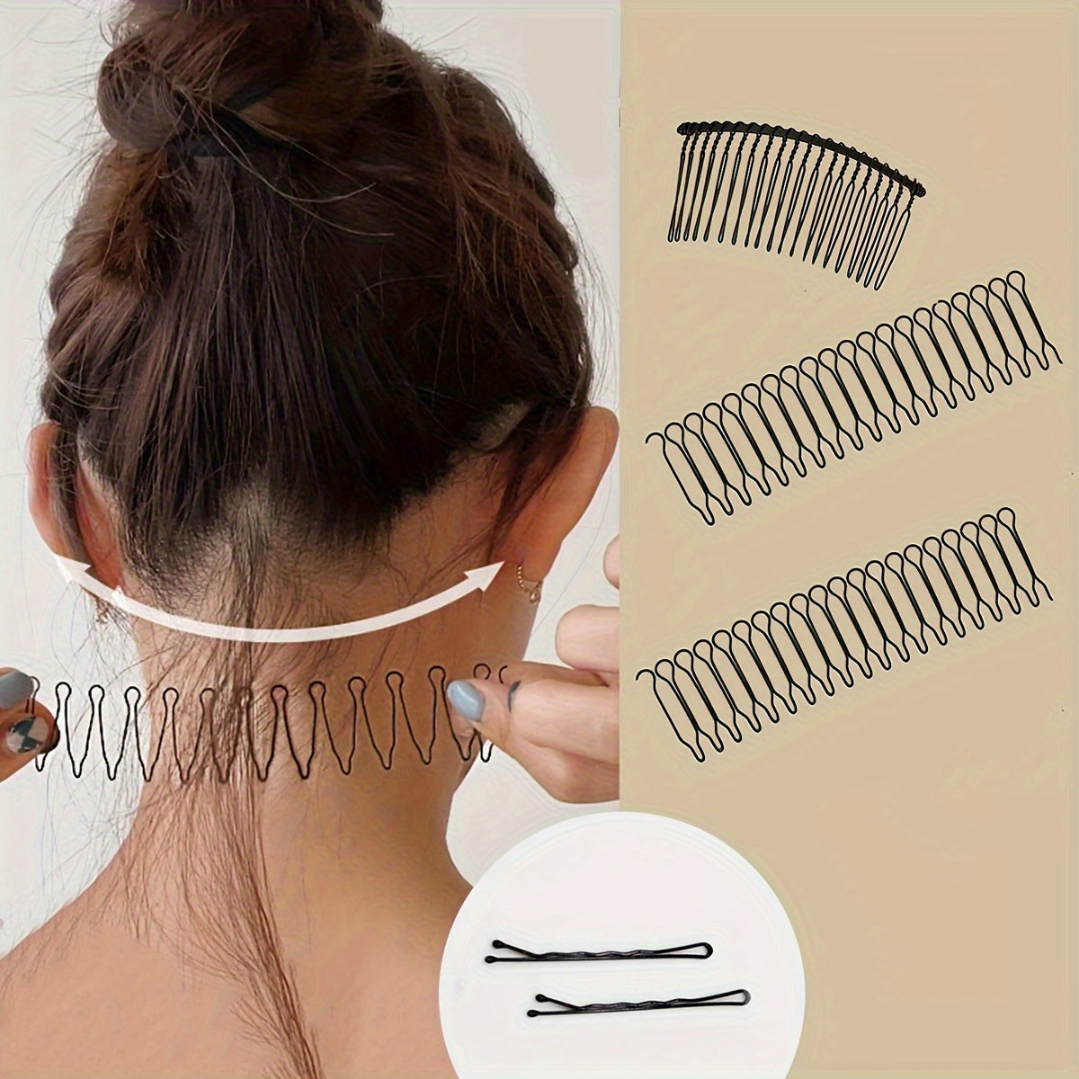 5 pièces \ u002Fset Cheveux Ondulés Coupe Fourche Peignage Outils Fixateur Peigne Cheveux Broche Ondulé Peigne Clips Bobby Pins Mini Bangs Titulaire (pour Les Quatre Saisons, Femmes, Coiffure)