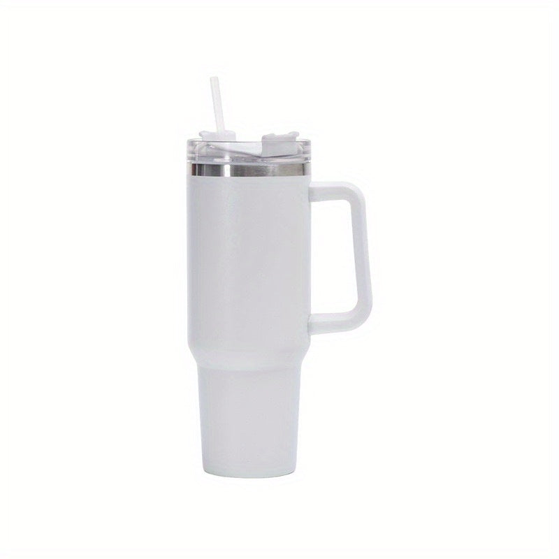 1pc, Tumbler mit Deckel und Stroh, 40oz Edelstahl Thermal wasser flasche mit Griff, tragbare Trinkbecher, für Auto, Heim, Büro, Sommer trinkwaren, Reise zubehör, Küchen artikel zu Hause, Geburtstags geschenke, Schul bedarf