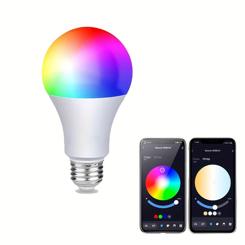 Intelligente Glühbirne für das Schlafzimmer zu Hause, kabellose Glühbirnen mit Steuerung über die Tuya Smart- und Smart Life-App, RGB+WW+CW-LED-Farbwechselbirnen, dimmbare Musiksynchronisation, A19 E26 9 W 800 LM, unterstützt Alexa nicht (es sei denn, Sie