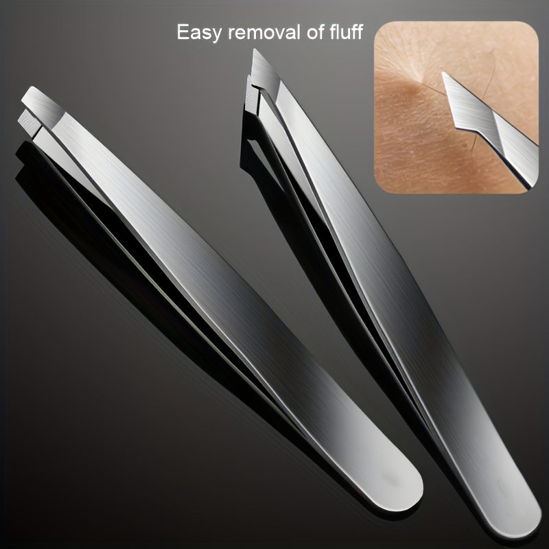 4pcs Professional Tweezers Set - Perfect For Eyebrow Hair Removal, Splinter & Ingrown Hair Removal & More - With Storage Bag & For Men & Women