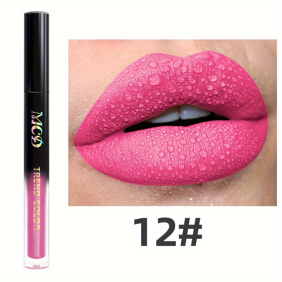 Non-Stick Long Lasting Lip Glaze Non Stick Cup Dark Color Waterproof Non Smudge Color Rendering Lip Mud