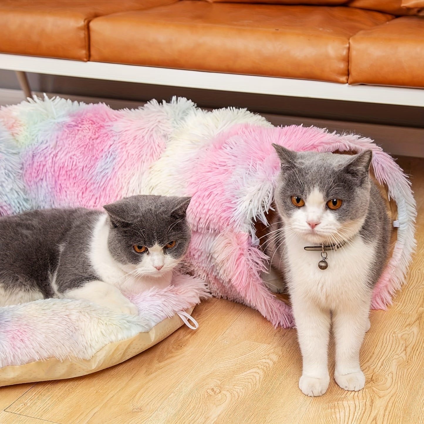 Warme Plüsch Katze und Hund Tunnel Bett große Röhre Spielplatz Spielzeug faltbar, geeignet für Indoor-Katzen Kätzchen Welpen Kaninchen