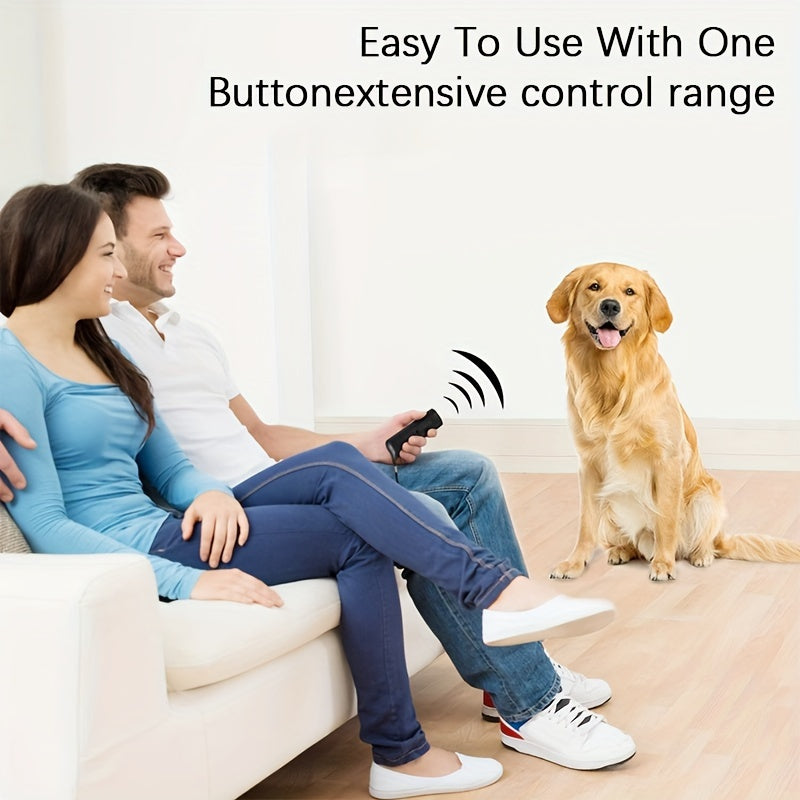 1pc Ultrasonic Dog Bark Deterrent - Handheld Training Control Tool With LED Dual Sensors