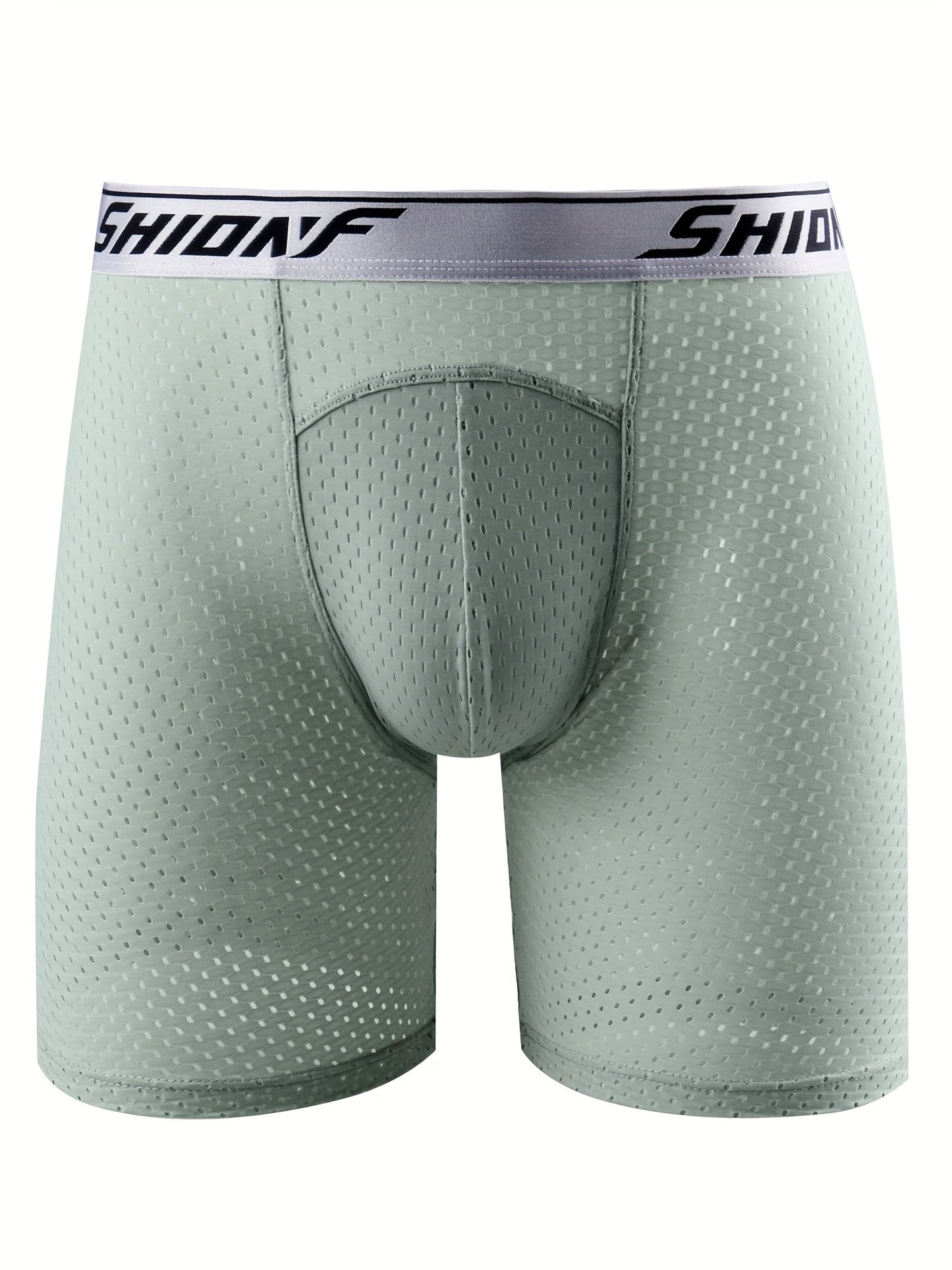 Plus Taille Hommes Mesh respirant confortable Semi-Sheer Boxer Slip Sous-vêtements