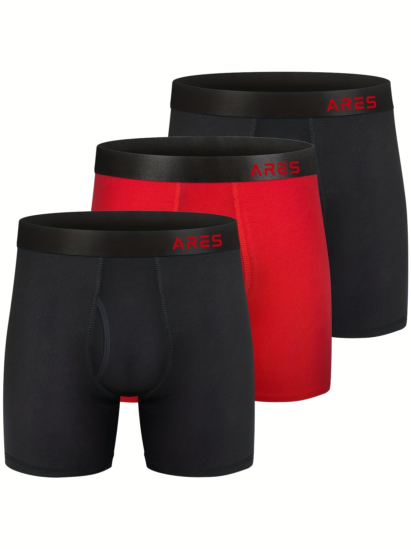 3 peças cuecas boxers longas de seda confortável de bambu masculina, cuecas esportivas da moda, roupa íntima respirável e confortável