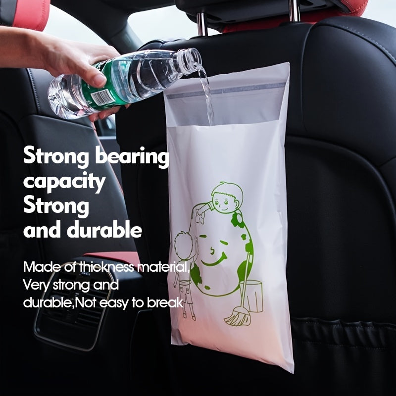 60PCS Portable, Stickable Car Garbage Bags - Disposable & Eco-Friendly Vomit Cleaning & Storage Solution