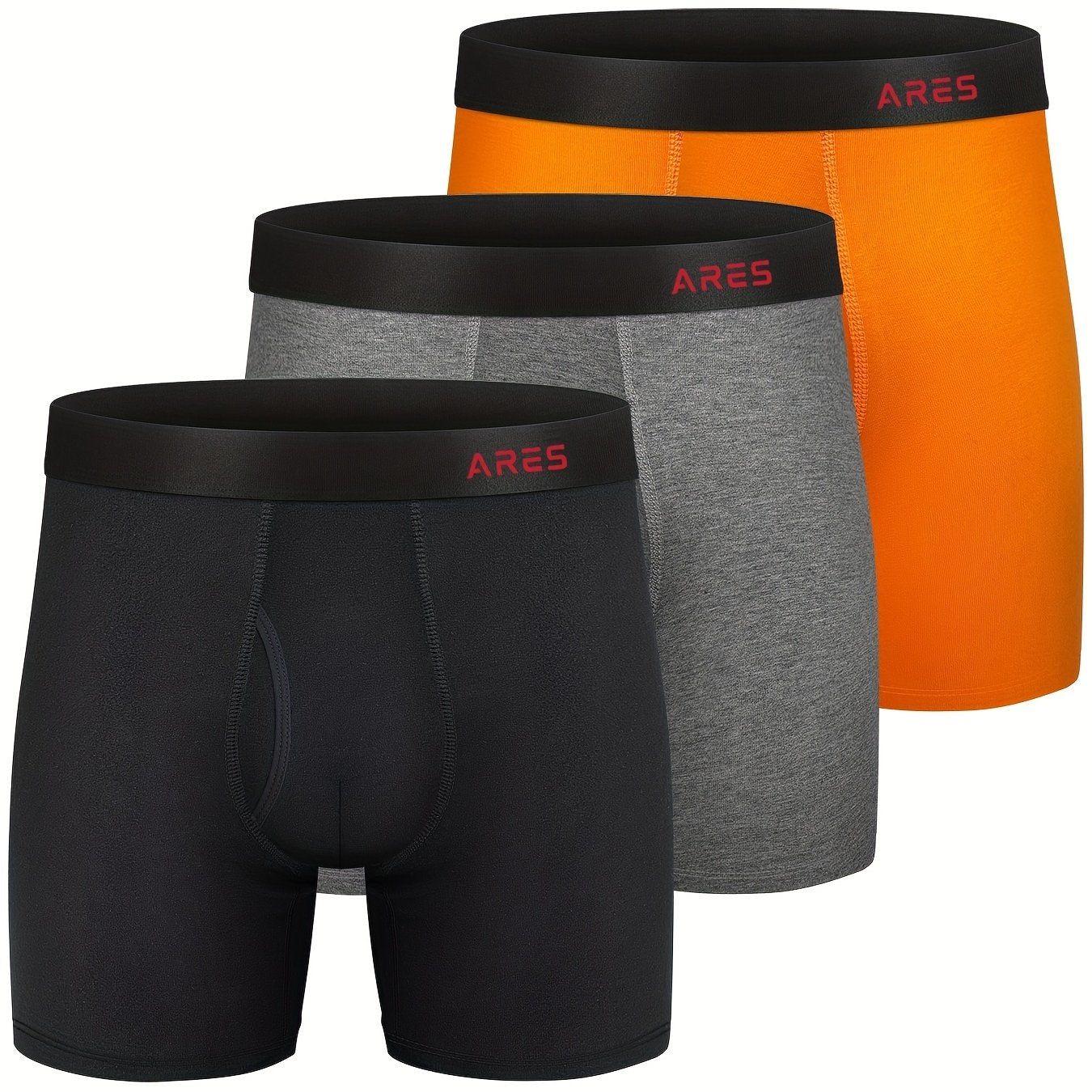 3 Stück Herren Bambus bequeme Seide lange Boxershorts, Mode Sport Slips, atmungsaktive bequeme Unterwäsche