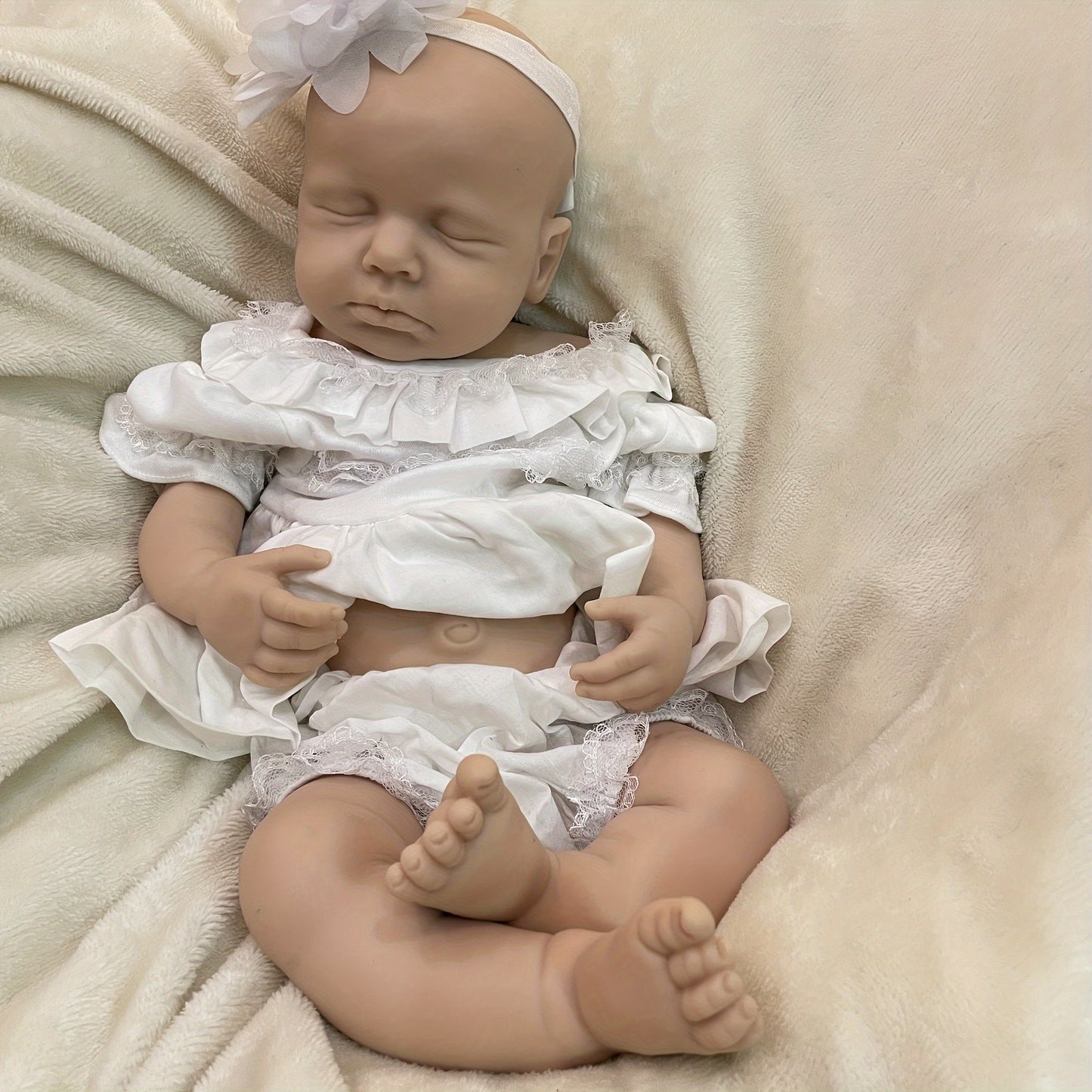 19.69inch Unpainted Silicone Girl Bebe Reborn Dolls Lifelike Sleeping Full Body Soft Solid Silicone Reborn Dolls For Collection Series Boneca Reborn Corpo De Silicone