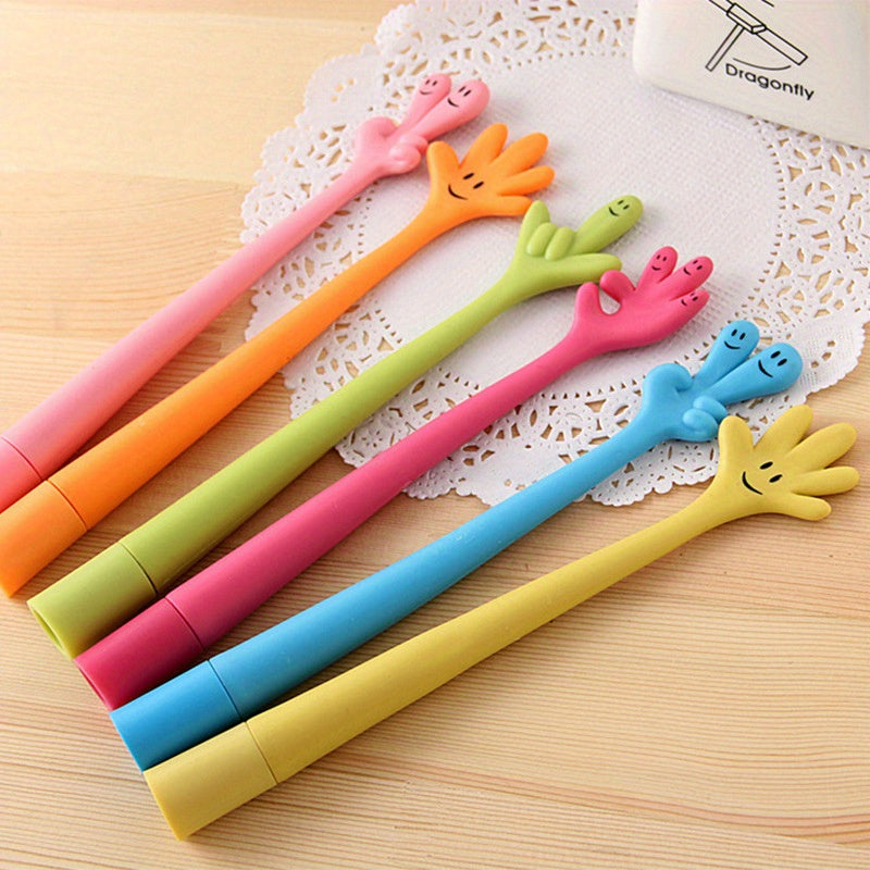 5pcs of Fun and Creative Cartoon Gesture Ballpoint Pens - Perfect for Stationery Lovers!