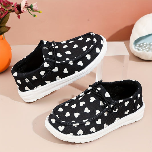Girl's Trendy Retro Polka Dot Pattern Loafer Shoes, Comfy Non Slip Casual Sneakers For Kids Outdoor Activities