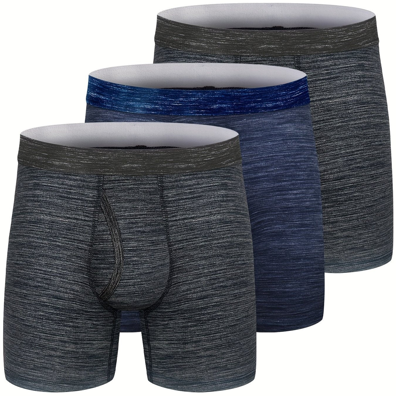 3 peças cuecas boxer com estampa de folha de desenho animado masculino