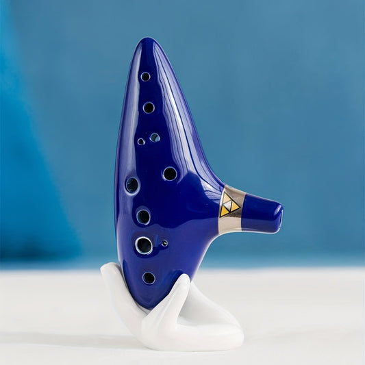 Ocarina With Song Book (Songs From The Legend Of Zelda), 12 Hole Alto C Zelda Ocarinas Play By Link Triforce Gift For Zelda Fans With Display Stand