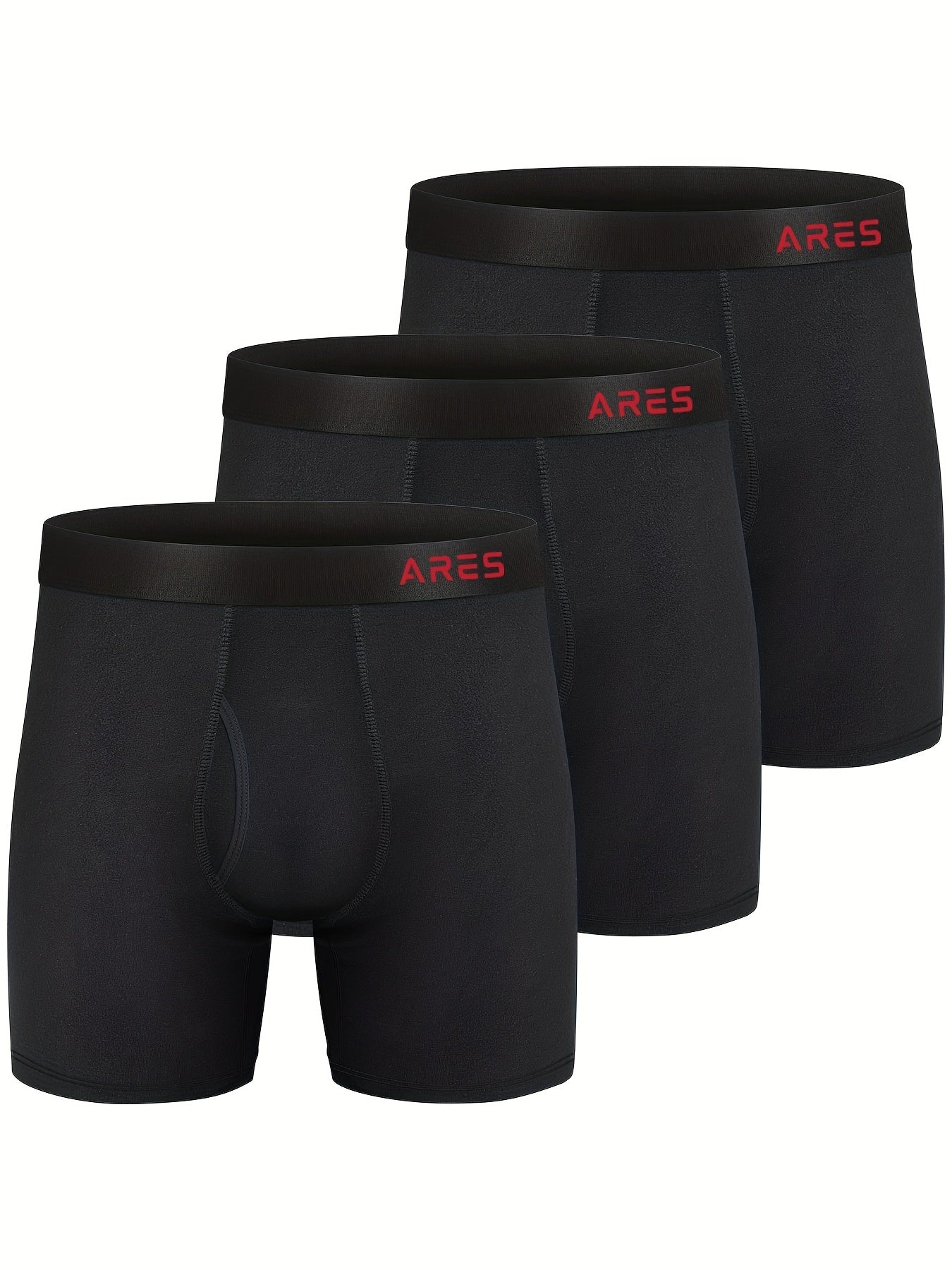 3 Stück Herren Bambus bequeme Seide lange Boxershorts, Mode Sport Slips, atmungsaktive bequeme Unterwäsche