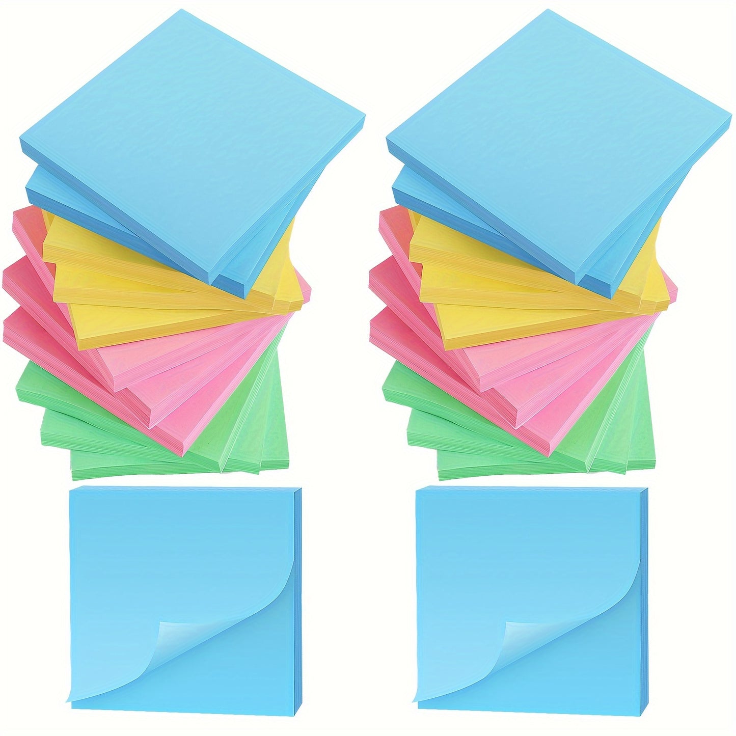 24 Packs Sticky Notes, 80 Pieces\u002Fbook, 4-color Self-adhesive, 3\