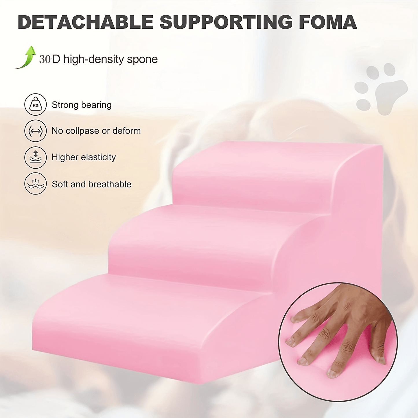 Dog Ramps, Dog Stairs Ladder Pet Step For Sofa Bed, Best For Dogs Injured, Older Dogs Cats