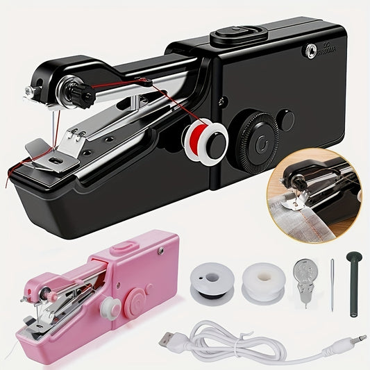 1pc Portable Handheld Sewing Machine Perfect Gift For Mom Cordless, Electric Mini For Clothes Pants Electric DIY Handmade Automatically Movin Sew Small Clothes Mini Tailor Tool (Black)