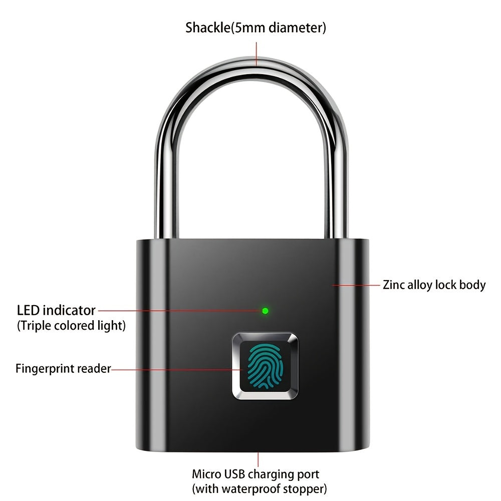 Cadeado de impressão digital inteligente: destranque sua porta com um toque do polegar!