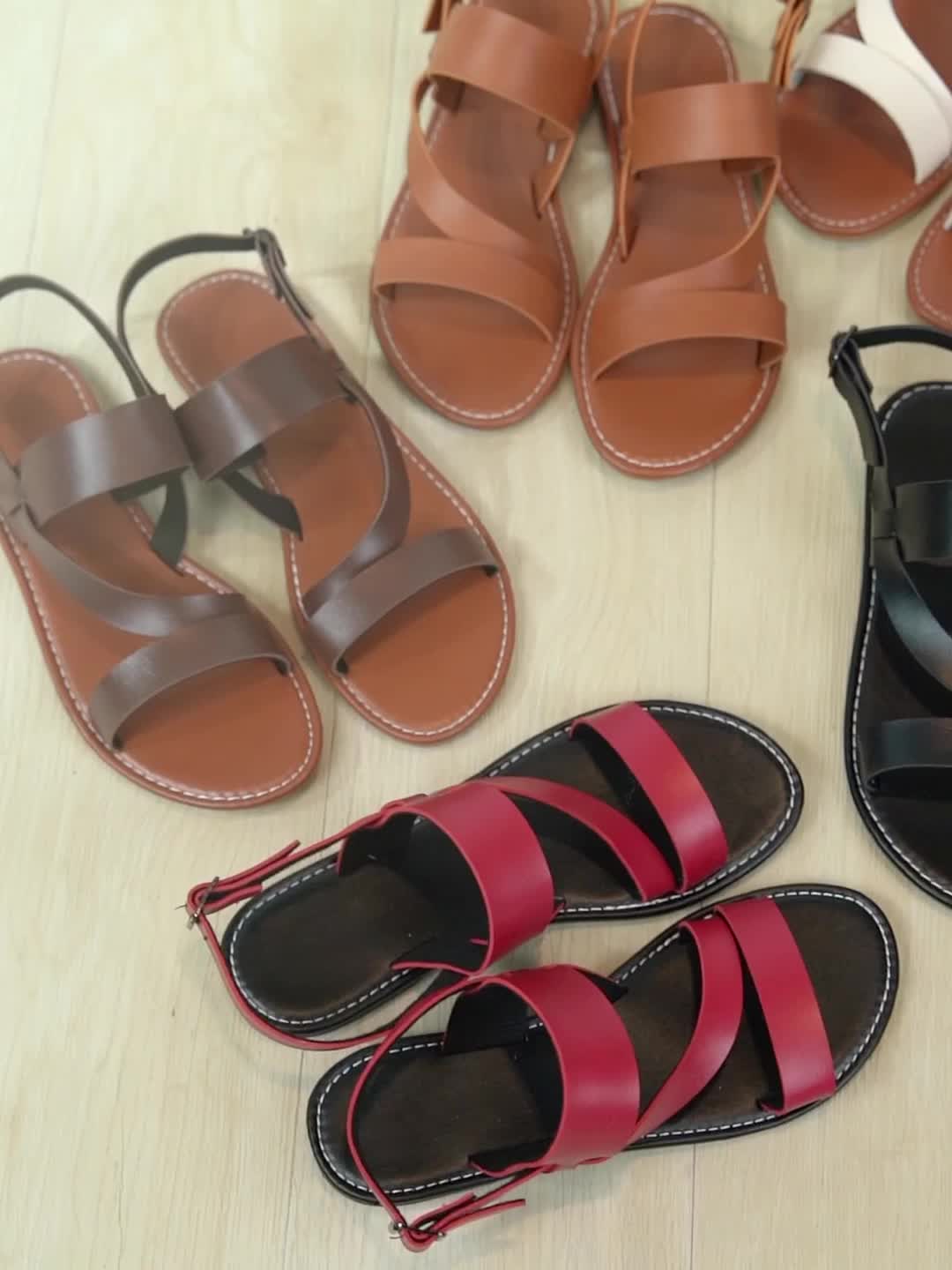 Damen Lässige flache Sandalen, einfarbige Schnur schuhe mit offener Zehen schnalle, leichte Strands andalen