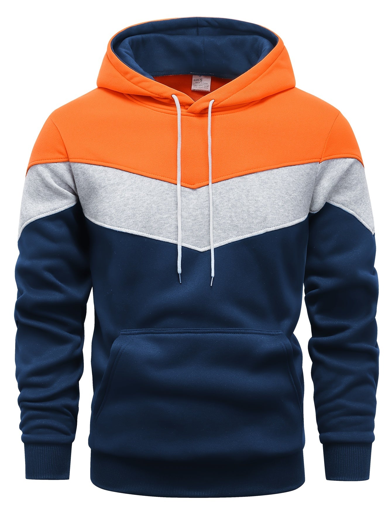 Men's Color Block Hoodie - Casual Graphic Design Pullover with Kangaroo Pocket for Winter and Fall Streetwear - Great Gift Idea