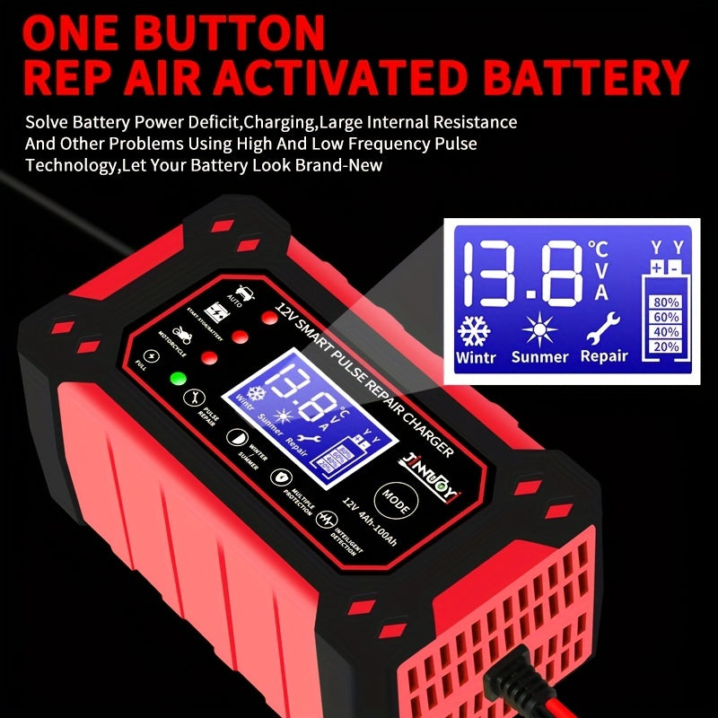 12V\u002F6A Full Automatic Car Battery Charger Pulse Repair Charger For Car Truck Motorcycle Lawn Mower AGM\u002FGel Lead Acid Battery