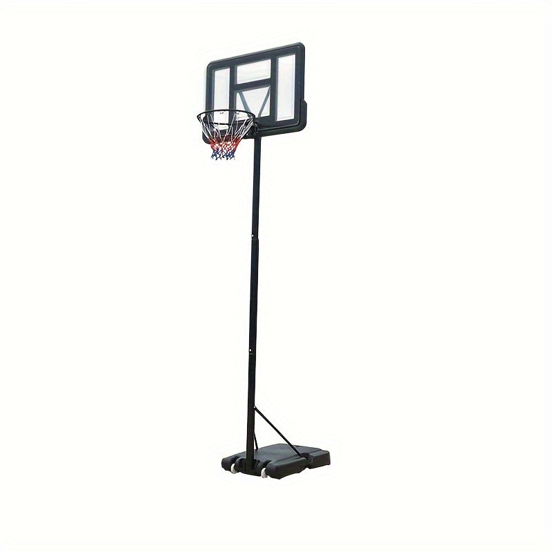 1 estante de baloncesto estándar, estante de baloncesto portátil ajustable móvil, aro de baloncesto, altura ajustable entre 2,45 m y 3,05 m sobre el suelo (96,46 pulgadas y 120,08 pulgadas)