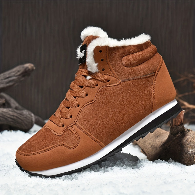 Men's Snow Boots, Warm Plush Lining Hiking Shoes For Outdoor, Fall\u002FWinter