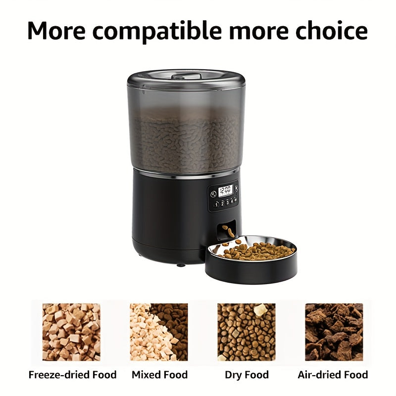 Automatic Pet Feeder, 1.06gal Moisture-Proof Cat Dry Food Dispenser, USB Rechargeable Timer Cat Food Feeder For Indoor Cats