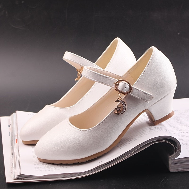 Trendy Elegant Solid Color High Heel Shoes For Girls, Lightweight Non Slip Soft Bottom Dress Shoes For Performance Party, All Seasons