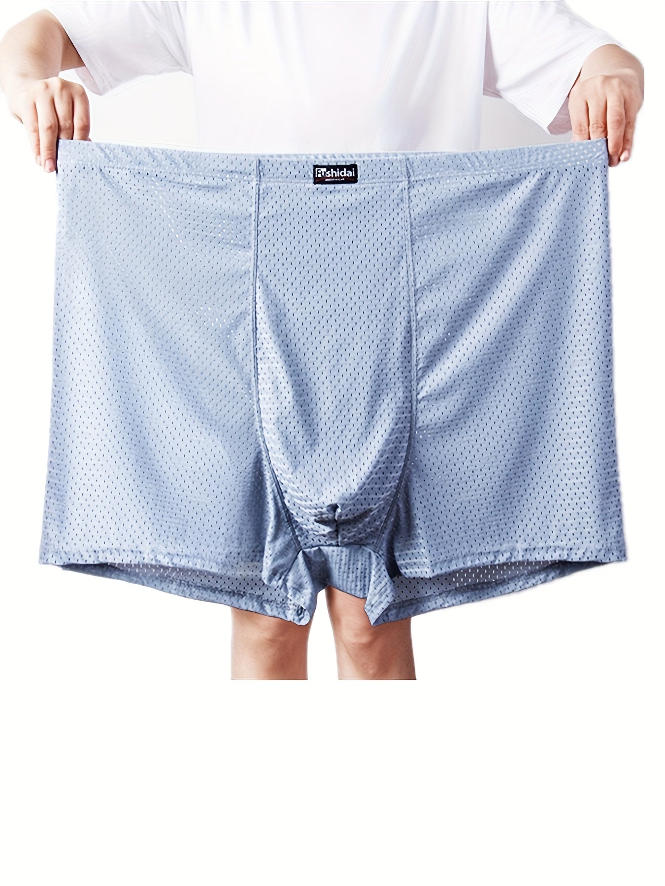 Calzoncillos boxer de talla grande para hombre 3pcs, calzoncillos de boxeador elásticos cómodos suaves y transpirables de malla, calzoncillos de boxeador frescos de seda de hielo para verano, ropa interior para hombre