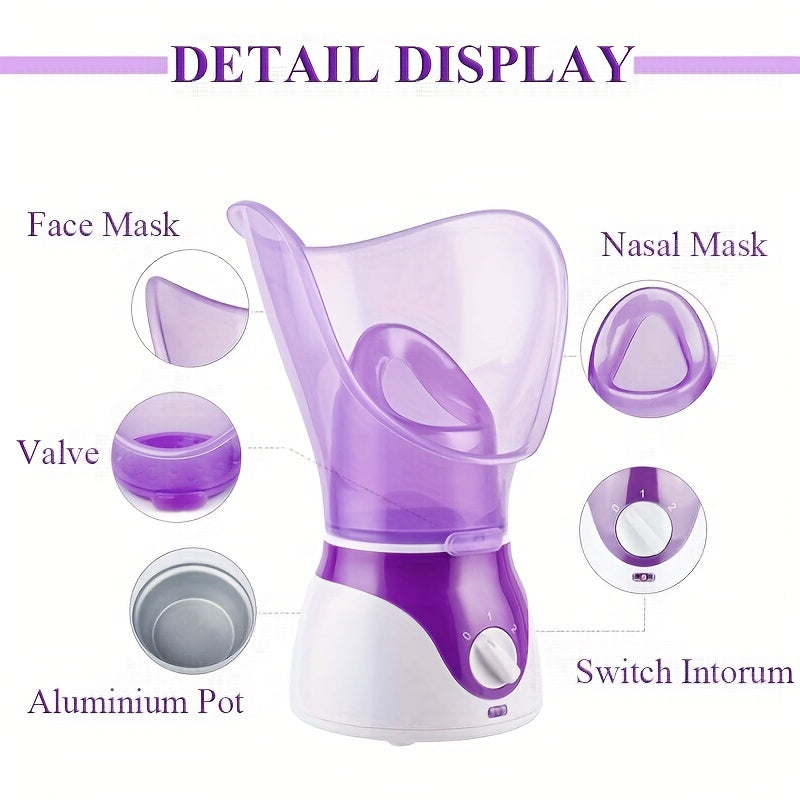 1pc Facial Steamer, Facial Skin Humidifier  With Face Cover And Measure Cup, US Plug