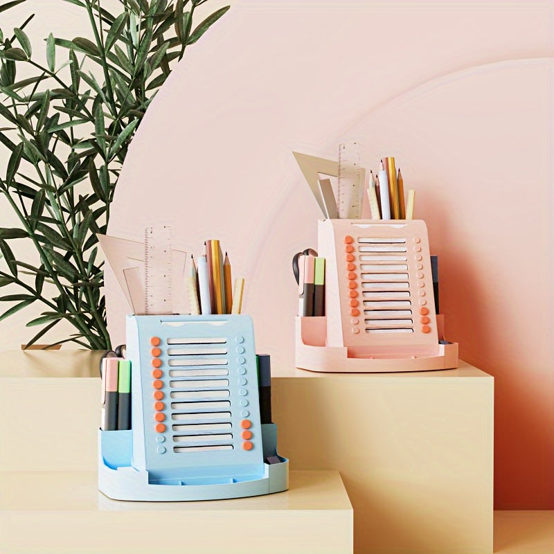 1pc Creative Pen Holder, Desktop Multi-functional Storage Box, School And Office Storage Supplies