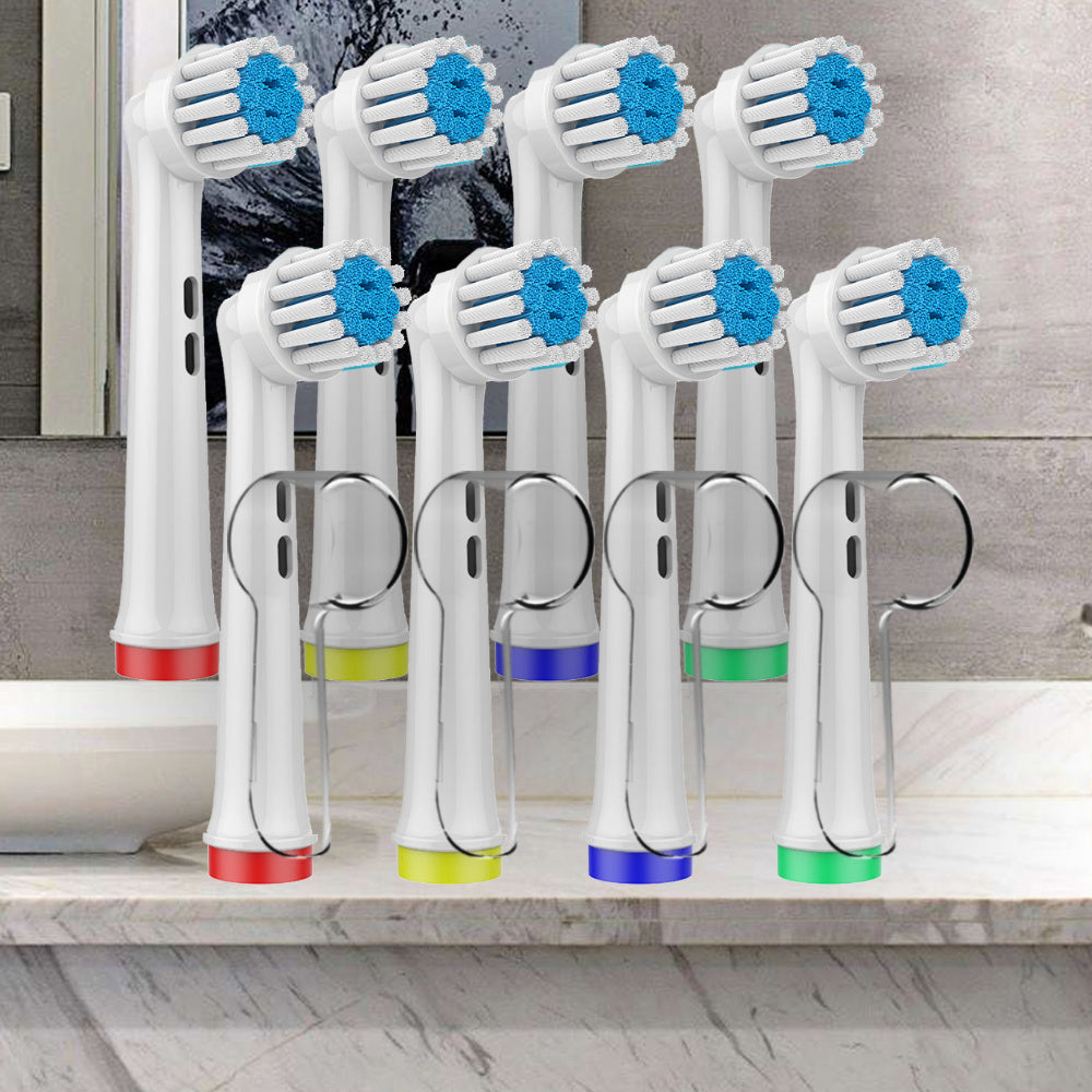 8pcs 4pcs Oral B Compatible Sensitive Toothbrush Heads with Reusable Covers - Gentle and Effective Oral Care