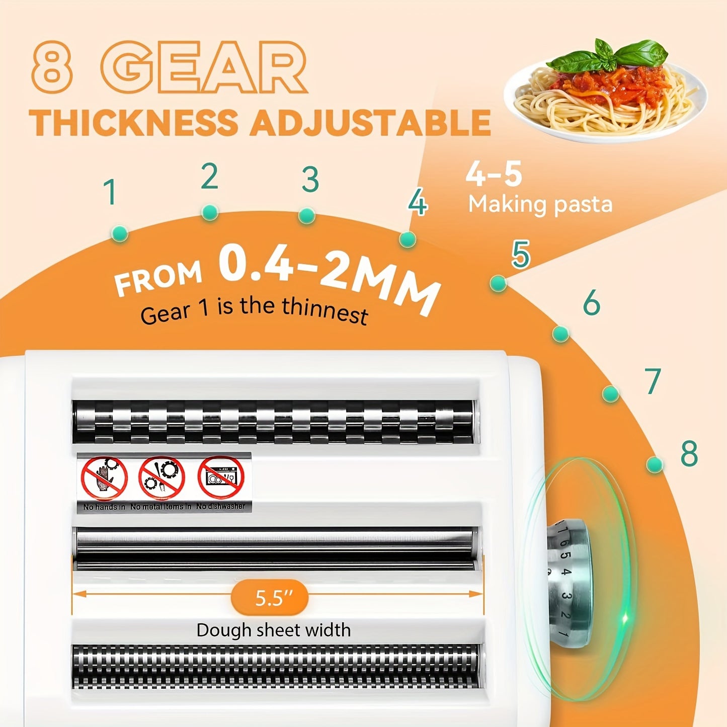 The 3-in-1 Spaghetti Accessories And Wonton Accessories Are Suitable For KitchenAid Vertical Mixer. The Spaghetti Production Accessories Include Spaghetti Drum, Spaghetti Cutter And Wonton Production Accessories