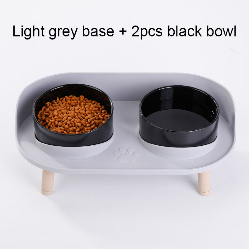 Pet Table Cat Bowl Dog Bowl Pet Double Feeding Bowl Neck Protection Non-Slip Bowl Water Food Feeder