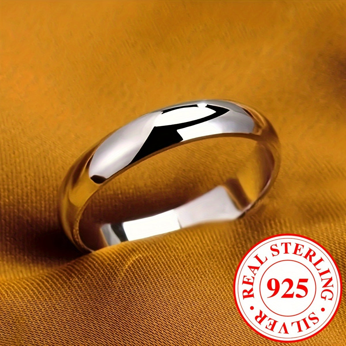 Anillo de plata de ley 925 con superficie pulida, diseño clásico para compromiso, boda, joyería apilable, anillo de alta calidad, regalo para ella