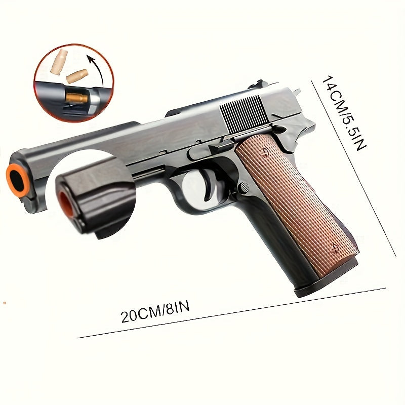 (Upgraded Won't Be A Card Shell) 48pcs M1911 Toy Gun Set (1 Toy Gun + 24 Egg Shell + 20 Bullets + 1 Silencer + 2 Bullet Clips) Halloween Thanksgiving Christmas Gift