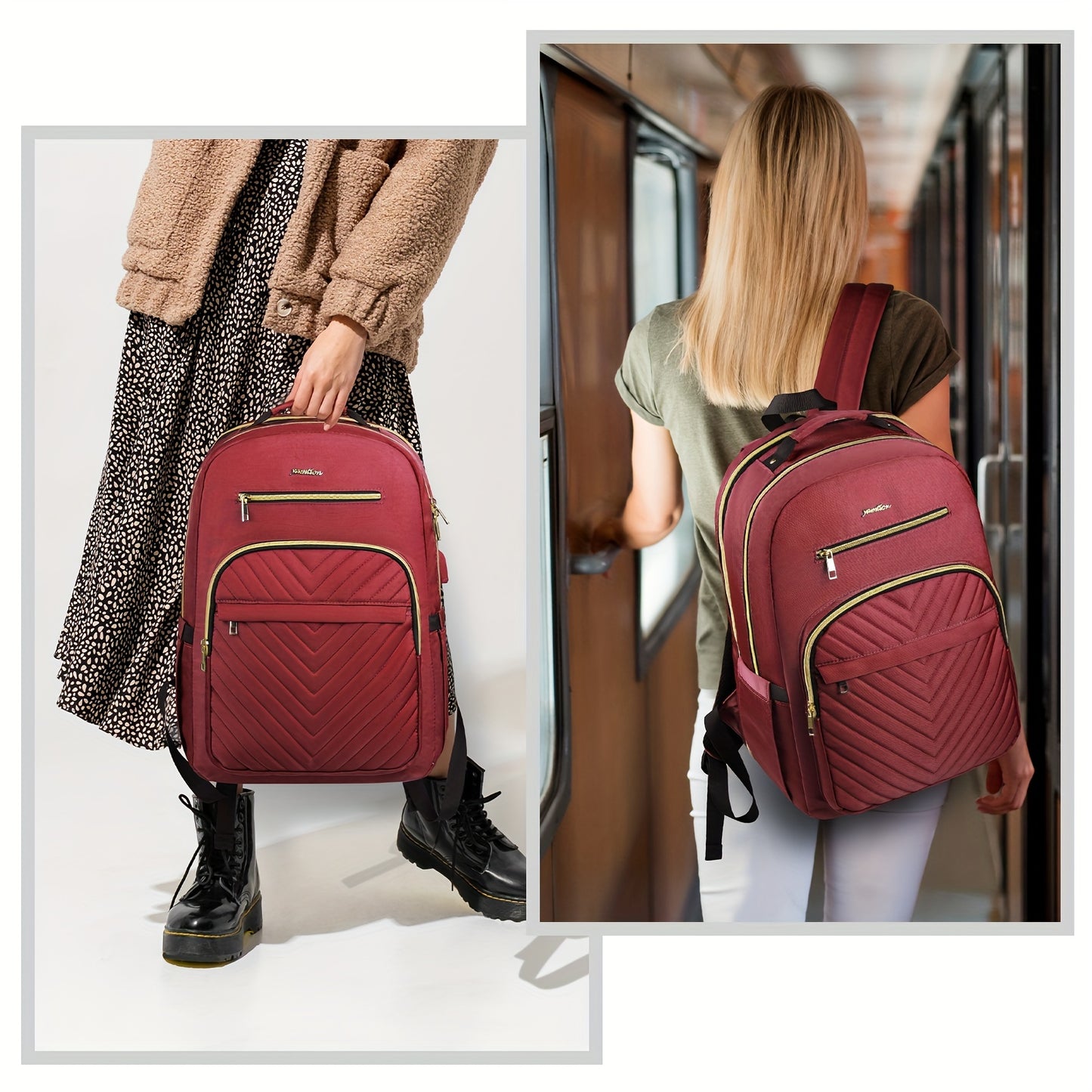 Trendy Wave geste ppter Rucksack, Laptop-Rucksack mit großer Kapazität, perfekter Frauen-Rucksack für Freizeit reisen, Arbeit, Schul pendeln, Schult asche, Bücher tasche